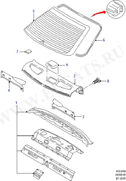 Rear Package Tray And Rear Window (Rear Panels/Bumper & Package Tray)