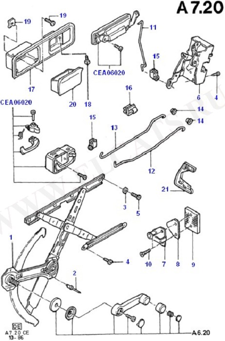 Rear Door Controls - Manual (Rear Doors And Related Parts)