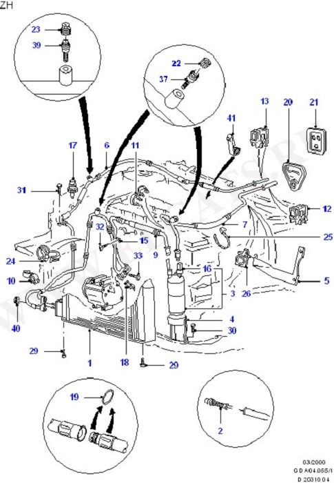 Air Conditioning System Components (Dash Panel/Apron/Heater/Windscreen)