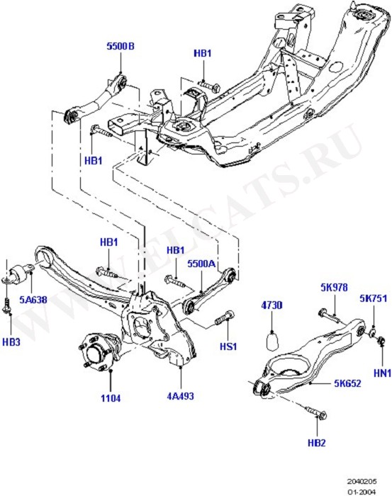 Rear Knuckle And Suspension Arms (Rear Cross Member / Knuckle & Hub)
