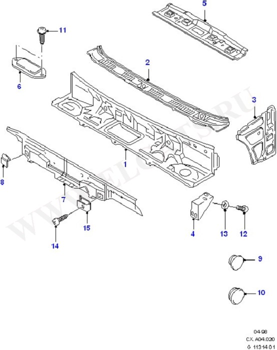 Cowl/Panel And Related Parts (Dash Panel/Apron/Heater/Windscreen)