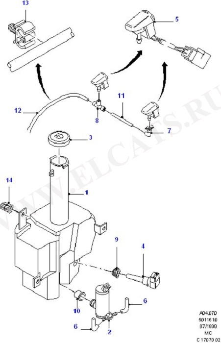 Windscreen Washer (Dash Panel/Apron/Heater/Windscreen)