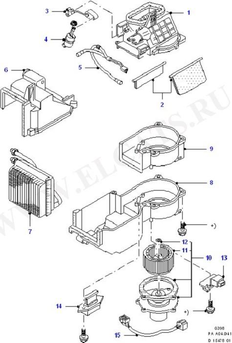 Heater Components (Dash Panel/Apron/Heater/Windscreen)