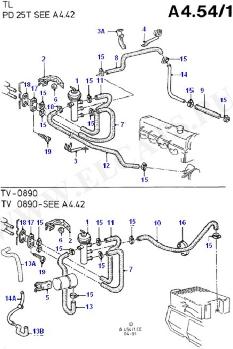 Heater Hoses - Air Conditioning Sys (Dash Panel/Apron/Heater/Windscreen)
