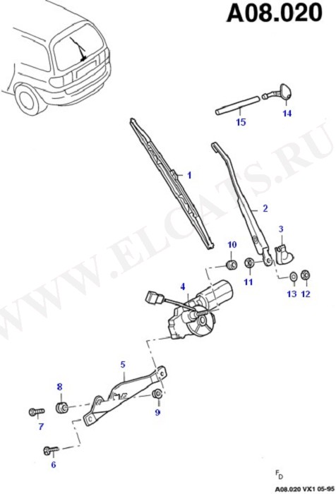 Rear Window Wiper And Washer (Tailgate And Related Parts)