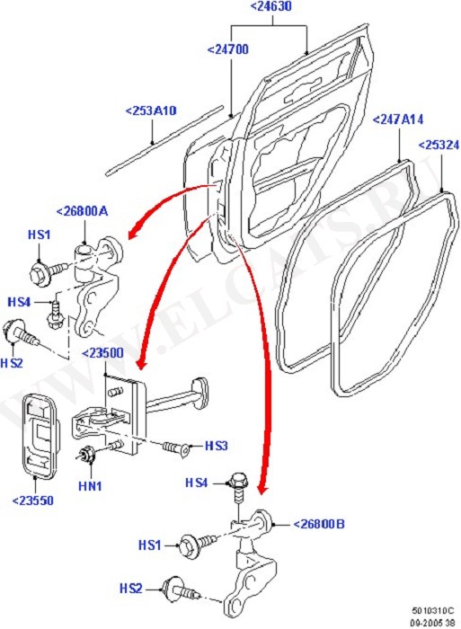 Rear Doors, Hinges & Weatherstrips (Body Closures)