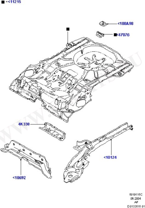 Floor Pan - Centre And Rear (Body Less Front End & Closures)