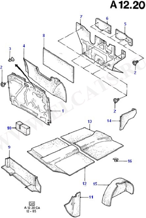 Insulators (Floor Mats/Insulators & Console)