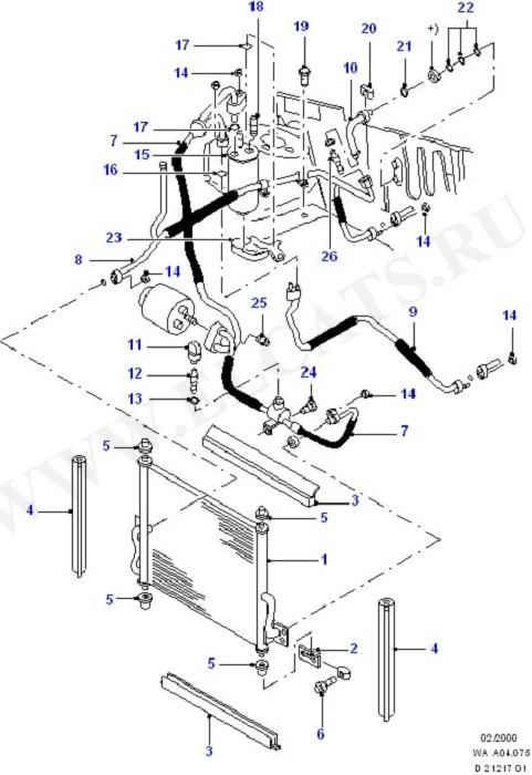 Air Conditioning System Components (Dash Panel/Apron/Heater/Windscreen)