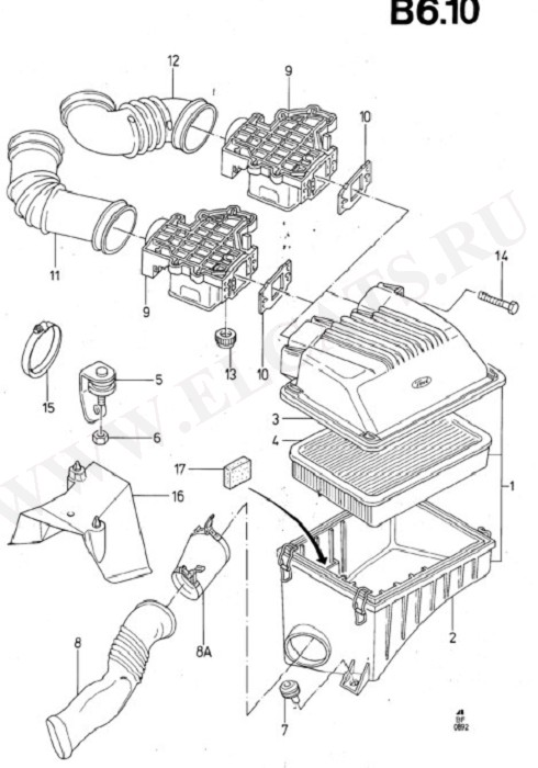 Engine Air Intake/Emission Control (Taunus V6 2.4, 2.9)