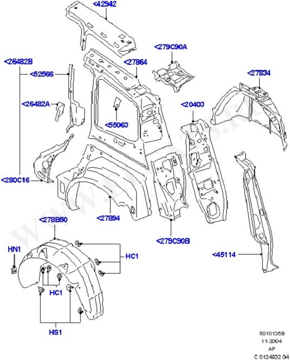 Side Panels - Inner (Body Less Front End & Closures)