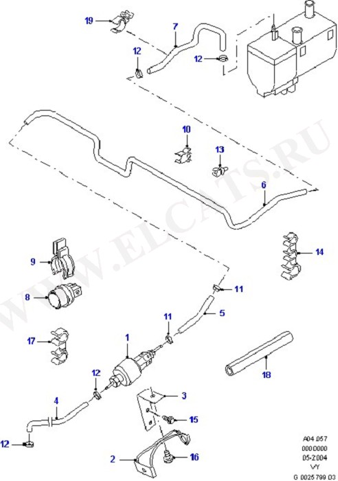 Auxiliary Heater Fuel Lines (Dash Panel/Apron/Heater/Windscreen)