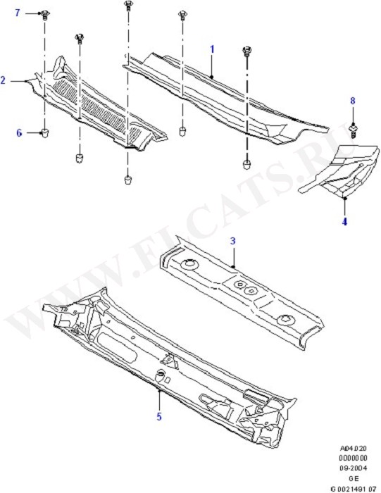 Cowl/Panel And Related Parts (Dash Panel/Apron/Heater/Windscreen)