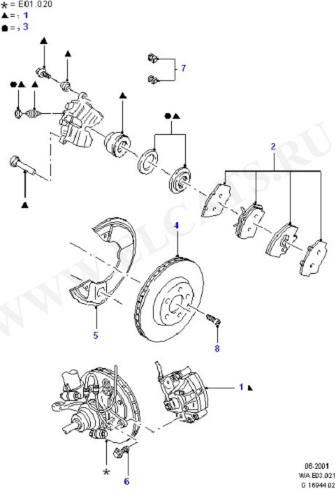 Front Brake Discs And Calipers (    )