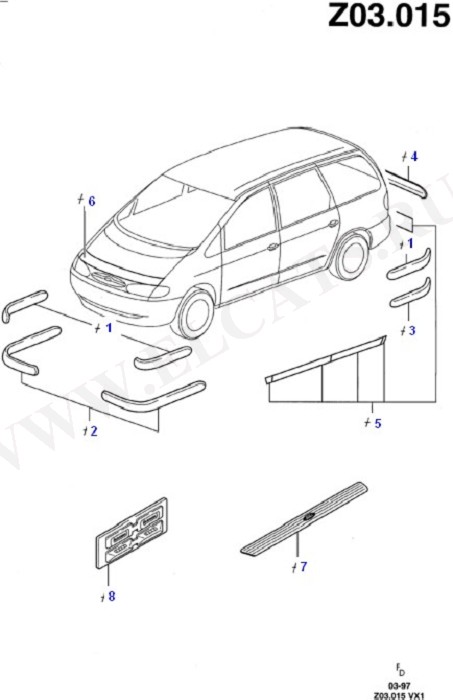 Body Mouldings/Bezels/Stripe Decals ()