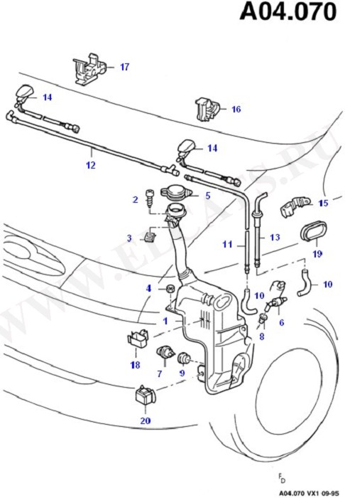 Windscreen Washer (Dash Panel/Apron/Heater/Windscreen)