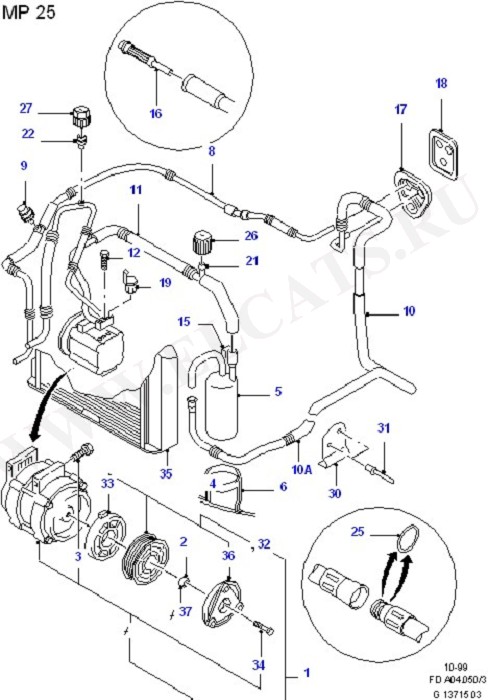 Air Conditioning System Components (Dash Panel/Apron/Heater/Windscreen)
