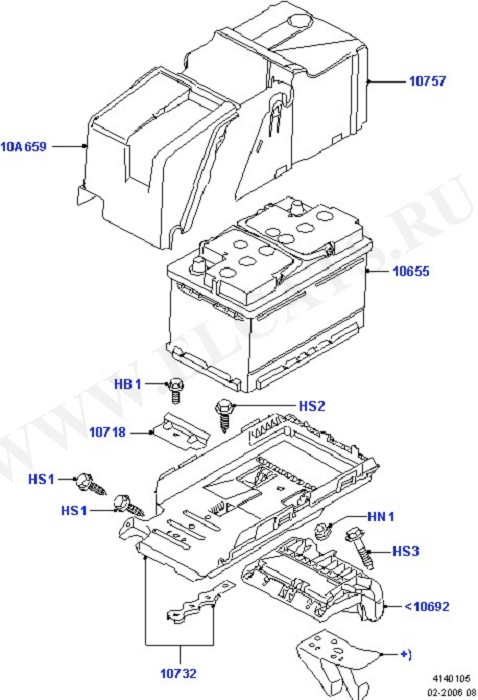 Battery And Mountings (Battery Cables & Horn)