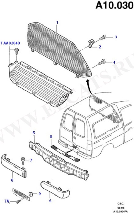 Lower Back Panel/Bumper & Partition (Rear Panels/Bumper & Window)