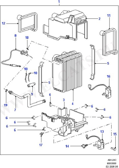 Cooling Coil And Related Hoses (Dash Panel/Apron/Heater/Windscreen)