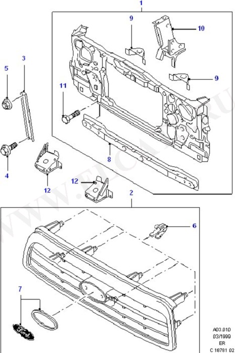 Body Front And Grille (Front Bulkhead/Grille/Bumper & Hood)