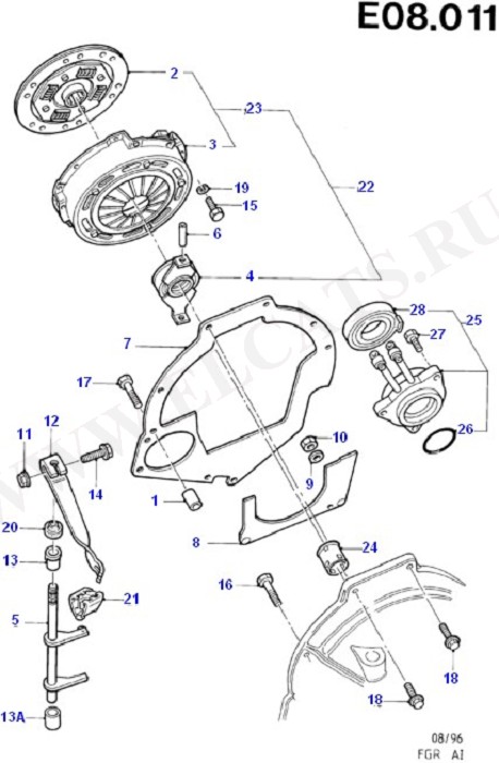 Clutch, Clutch Housing & Flywheel (Diesel 1.8)