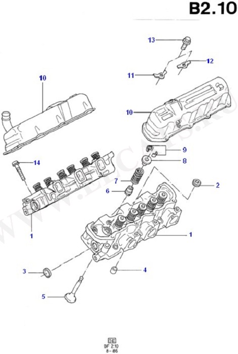 Cylinder Head/Valves/Manifolds/EGR (Taunus V6 2.4, 2.9)