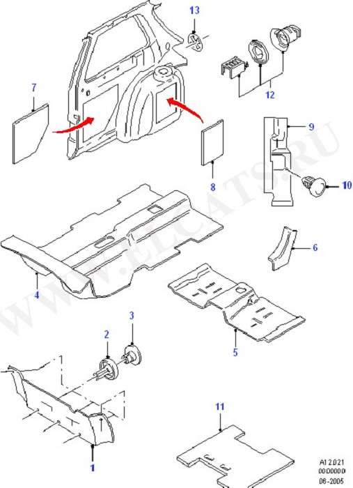 Insulators - Rear (Floor Mats/Insulators & Console)