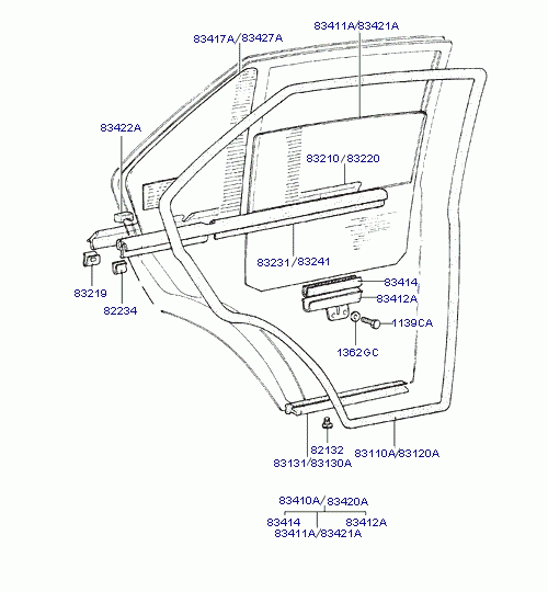 RR/DR GLASS & WEATHER STRIP