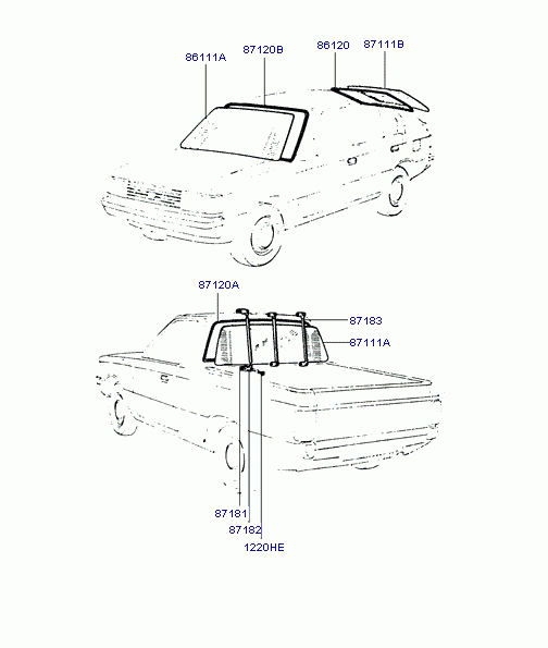 W/SHIELD & REAR WINDOW GLASS