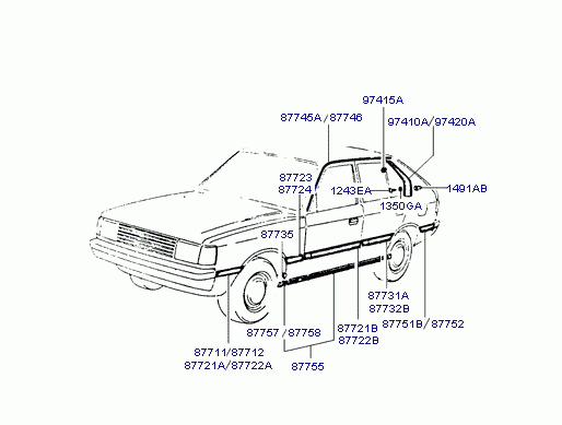 EXTERIOR SIDE TRIM(SEDAN)