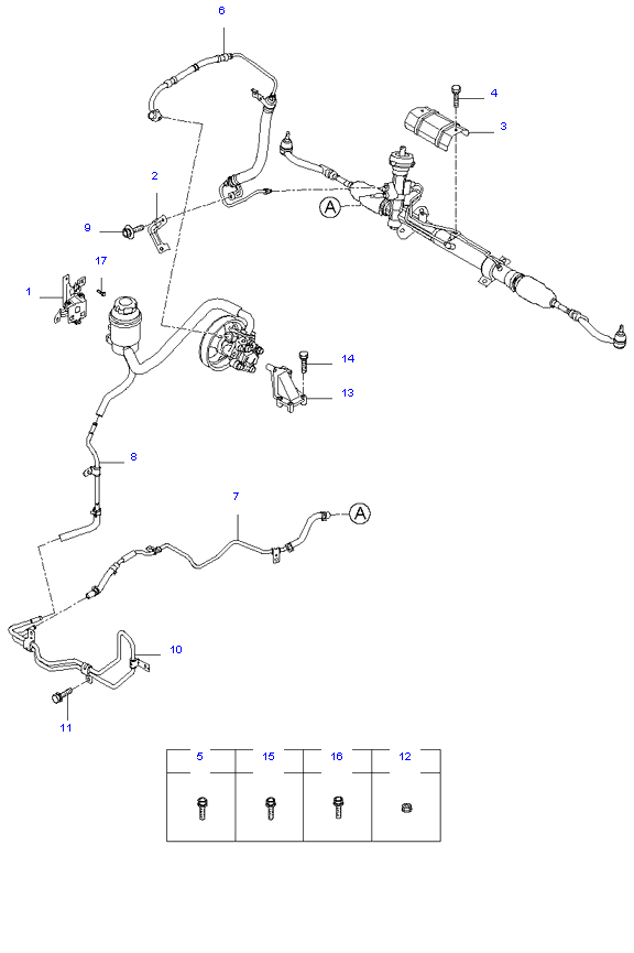 POWER STEERING HOSE & BRACKET ( 2.7L )