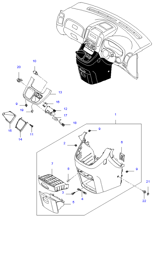 FLOOR CONSOLE ( WAGON SHORT(8) )