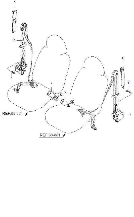 FRONT SEAT BELT ( WAGON SHORT(8) )