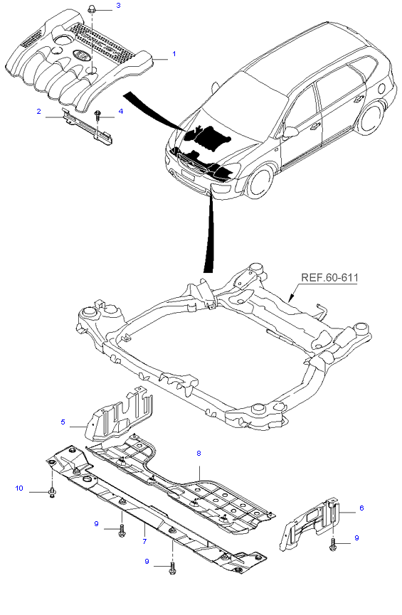 MUD GUARD & ENGINE COVER ( 2.4L )