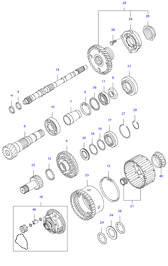 TRANSAXLE GEAR(A/T) ( 2.4L )