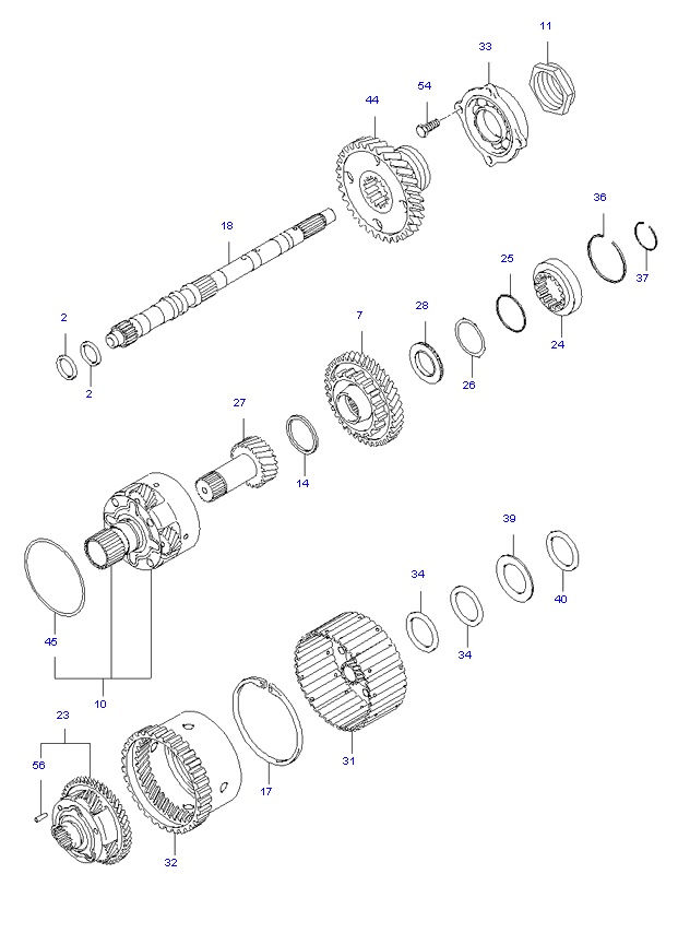 TRANSAXLE GEAR(A/T) ( 2.9L )