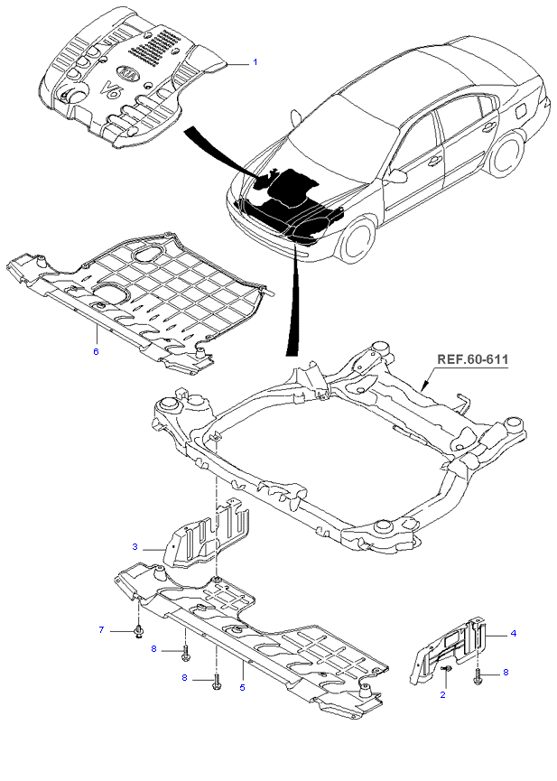 MUD GUARD & ENGINE COVER ( 2.7L )