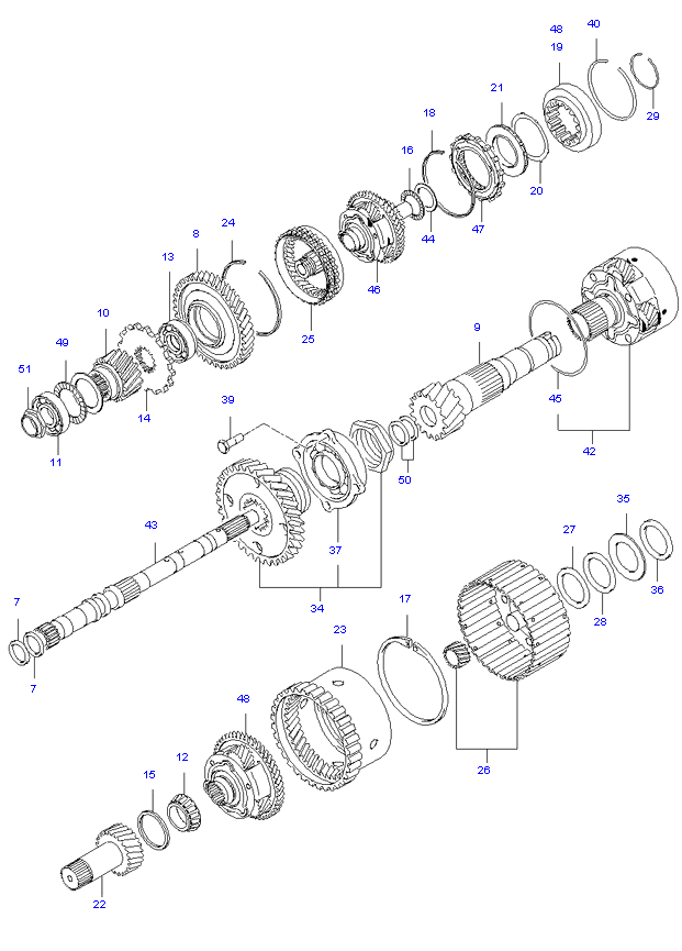 TRANSAXLE GEAR(A/T) ( 2.7L 5AT 2WD )