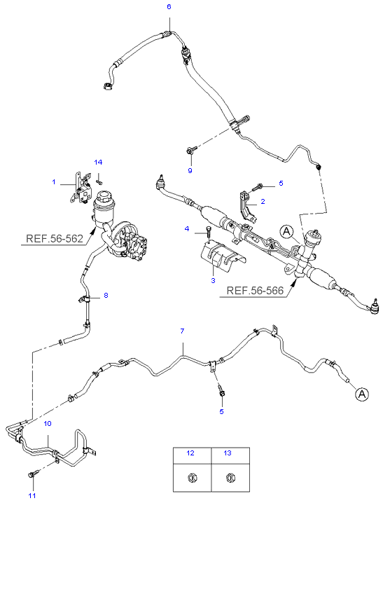 POWER STEERING HOSE & BRACKET ( 2.0L )