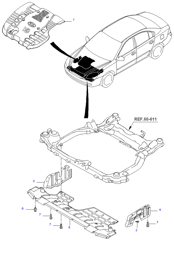 MUD GUARD & ENGINE COVER ( 2.7L )