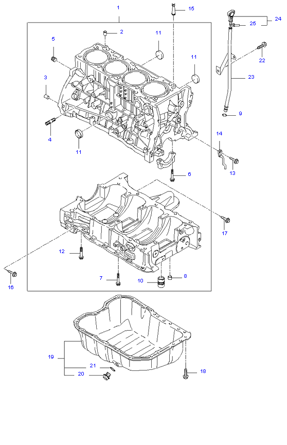 CYLINDER BLOCK & OIL PAN ( 2.4L )