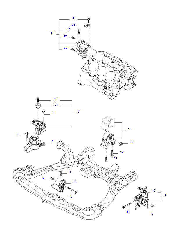 ENGINE MOUNTING ( 2.7L )