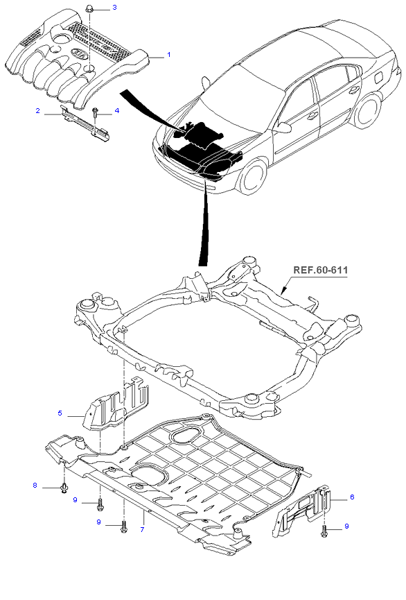 MUD GUARD & ENGINE COVER ( 2.4L )