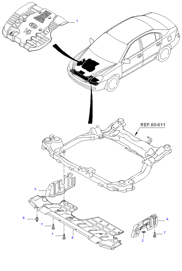 MUD GUARD & ENGINE COVER ( 2.7L )