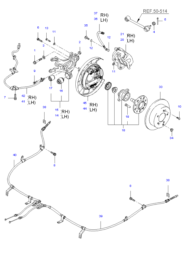 REAR WHEEL HUB & WHEEL BRAKE