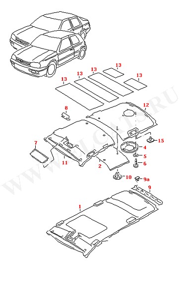 Обшивка потолка из пресс-формы Звукоизоляция крыши (Кузов)