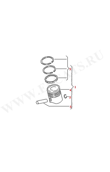 Поршень Поршневое кольцо (Двигатель, Сцепление)